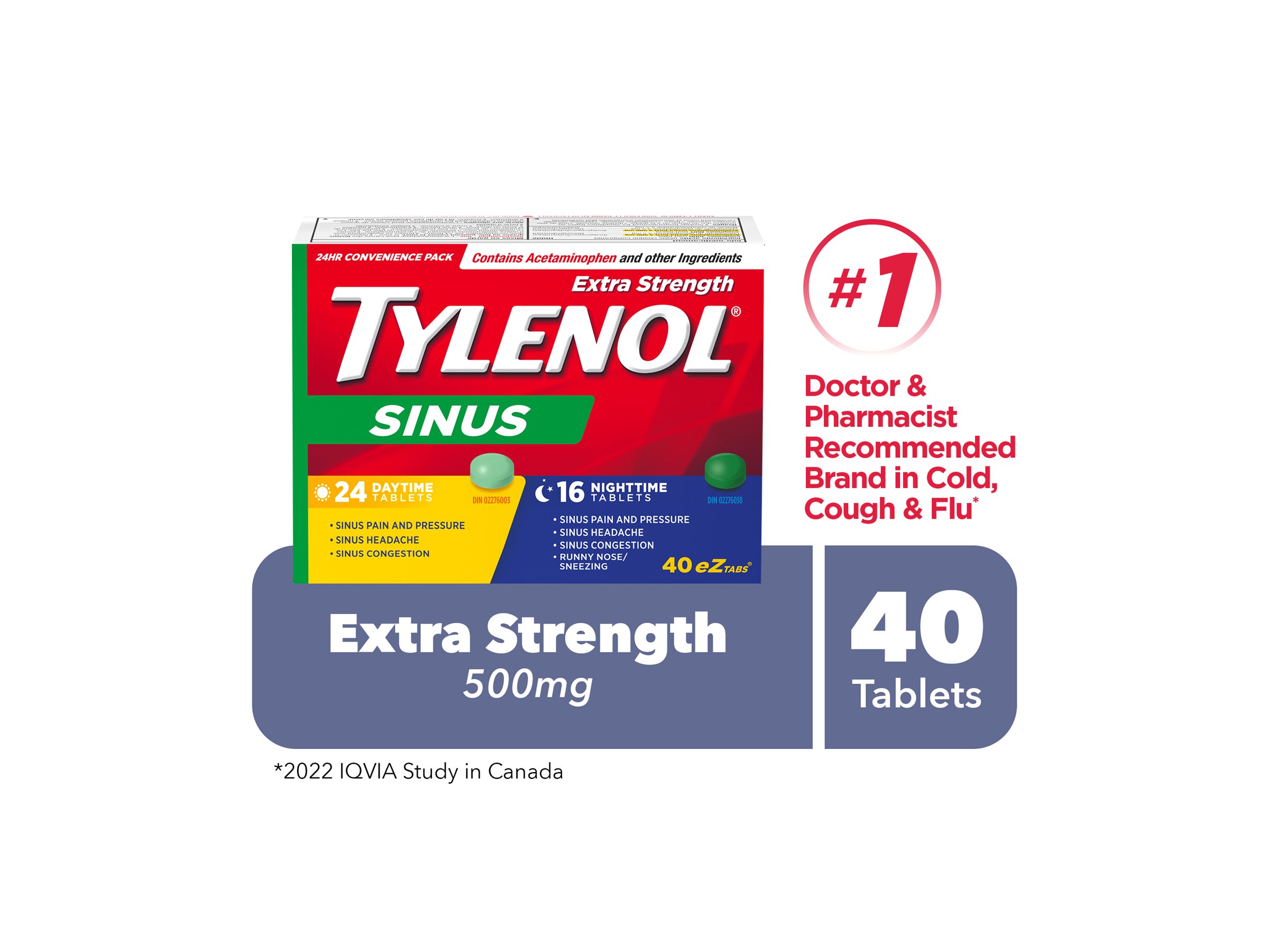 Tylenol* Extra Strength Sinus eZ tabs - 40's