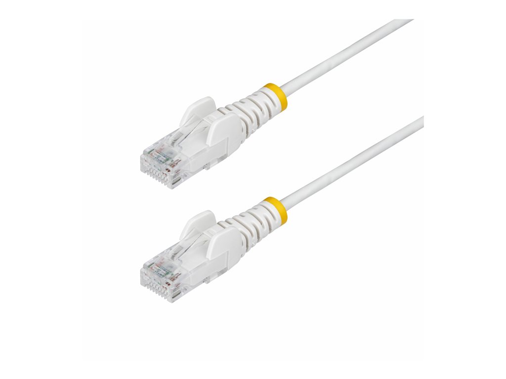 StarTech .com 2.5m White Slim CAT6 Ethernet Cable, Snagless, 28AWG, LSZH