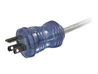 C2G 8ft 16 AWG Hospital Grade Power Cord (NEMA 5-15P to IEC320C13R) - Gray with Clear Connectors
