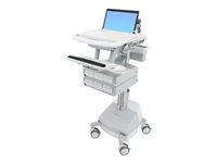 Ergotron StyleView cart - open architecture - for notebook / keyboard / mouse - grey, white, polished aluminium - TAA Complia