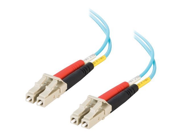 C2G 9m LC-LC 10Gb 50/125 OM3 Duplex Multimode PVC Fiber Optic Cable (USA-Made) - Aqua - patch cable - 9 m - aqua