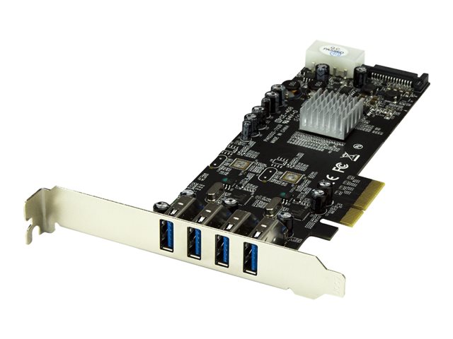 Image of StarTech.com 4-Port USB 3.0 PCI Express Card Adapter - PCIe SuperSpeed USB 3.0 Expansion Card w/ 2 Dedicated 5Gbps Channels (PEXUSB3S42V) - USB adapter - PCIe x4 - USB 3.0 x 4