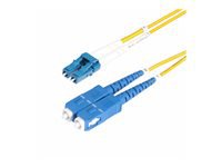 StarTech.com 2m (6ft) LC to SC (UPC) OS2 Single Mode Duplex Fiber Optic Cable, 9/125µm, Laser Optimized, 10G, Bend Insensitive, Low Insertion Loss - LSZH Fiber Patch Cord (SMLCSC-OS2-2M)