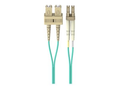 Belkin 2M Fiber Optic Cable: 10Gb Aqua Multimode LC/SC Duplex, 50/125 OM3