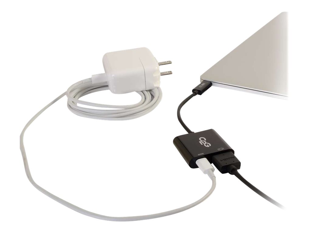 C2G USB C to HDMI Audio/Video Adapter w/ Power Delivery - USB Type C to HDMI Black - externí video adaptér - černá – foto 3