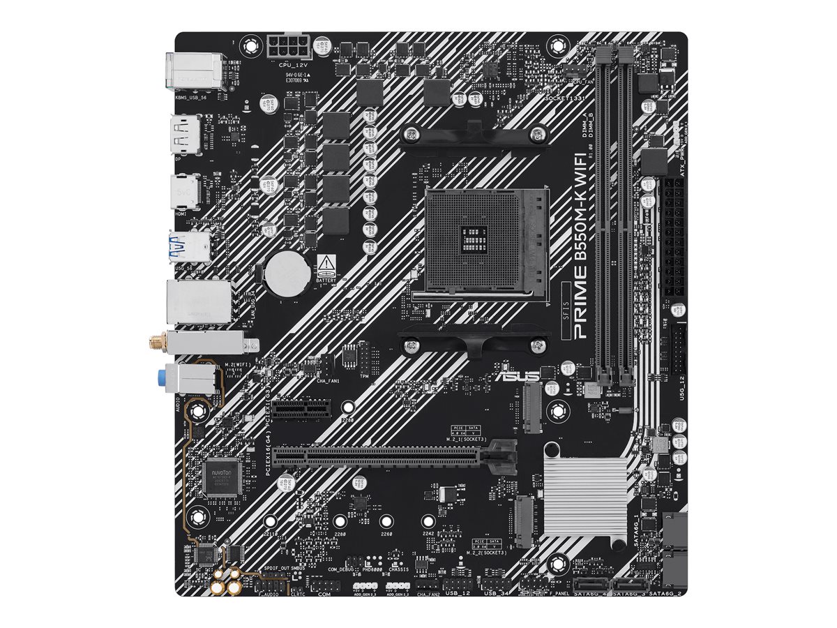 ASUS AMD B550 mATX motherboard DDR4 PCIe 4.0 dual M.2 slots DisplayPort HDMI
