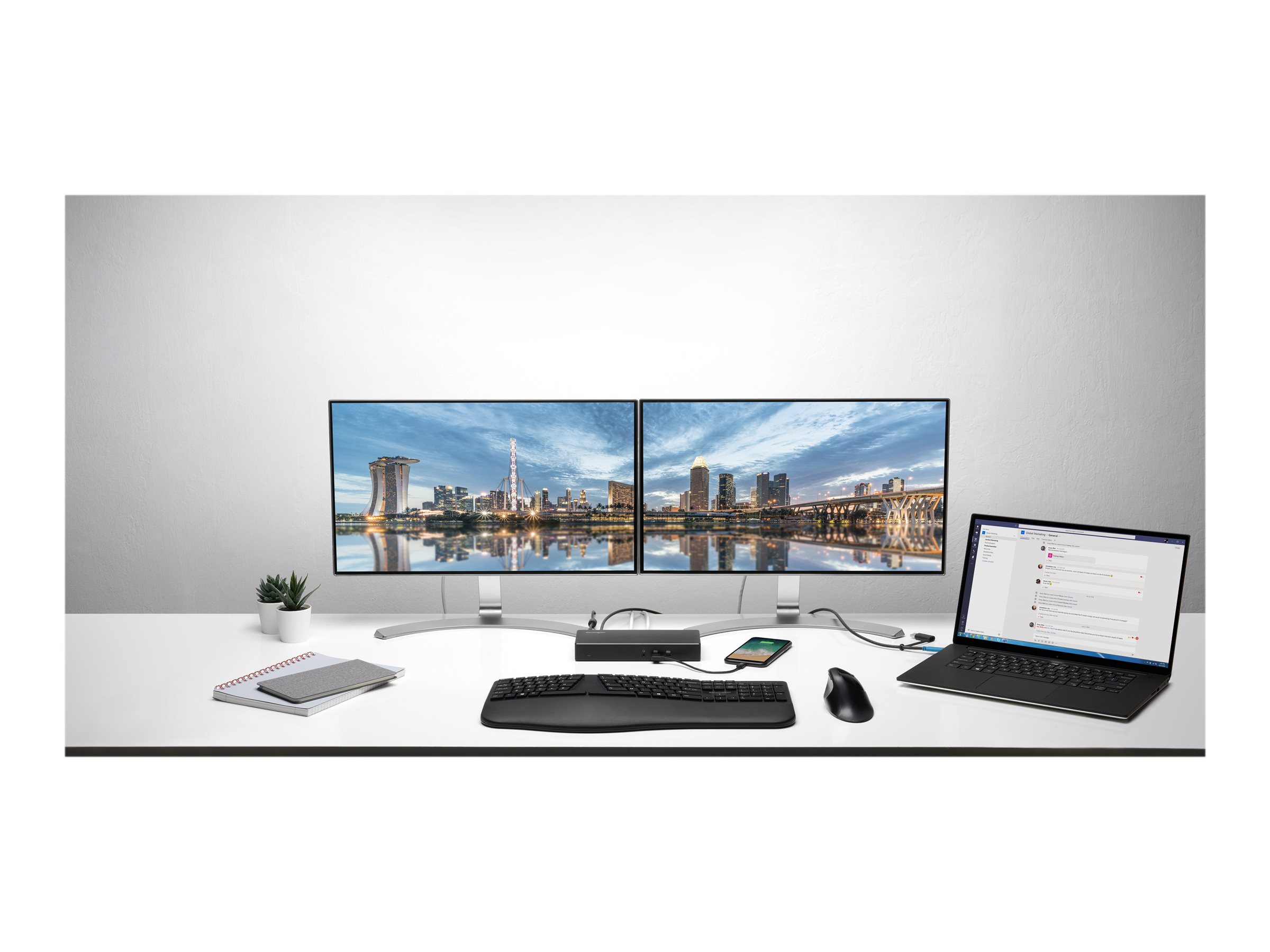 Kensington SD4780P USB-C & USB 3.0 10Gbps Dual 4K Hybrid Docking Station w/ 100W PD DP++ & HDMI Product shot Bottom 75700