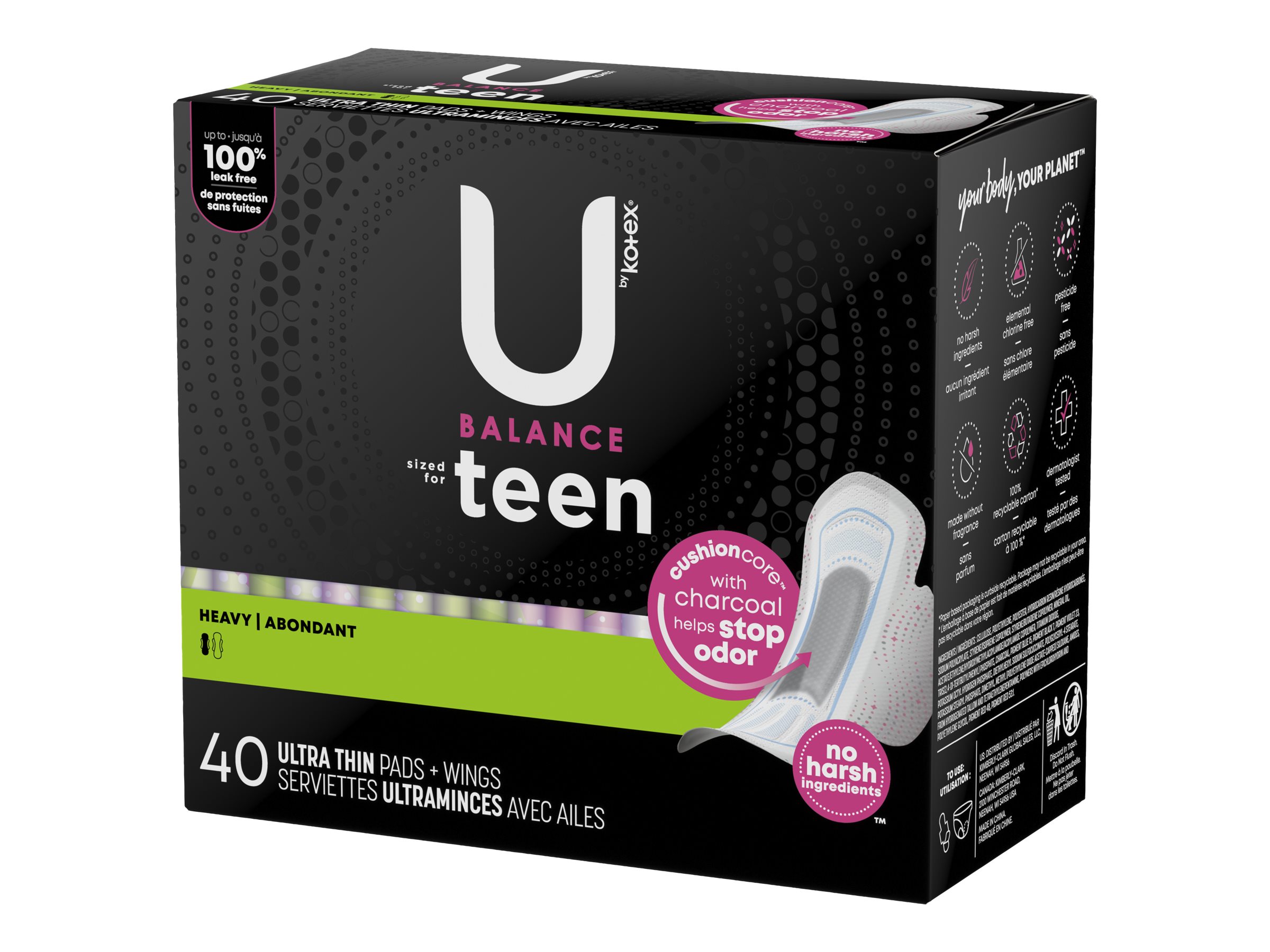  U by Kotex Balance Sized for Teens Ultra Thin Pads
