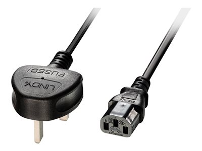 LINDY 2m IEC-Netzkabel UK
