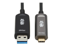 Tripp Lite USB-A to USB-C AOC Cable (M/M) - USB 3.2 Gen 2 Plenum-Rated Fiber Active Optical - Data Only, Black, 10 m