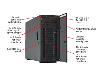 Shop | Lenovo ThinkSystem ST550 - tower - Xeon Silver 4208 2.1 GHz