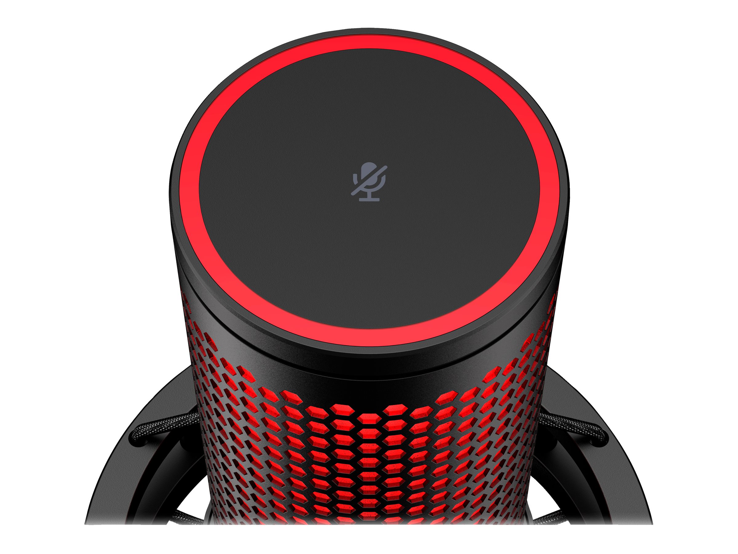 Micrófono Gaming Hyperx Quadcast 2 Black,  Indicadores LED de estado del micrófono, Controles intuitivos integrados, Sensor pulsar para silenciar
