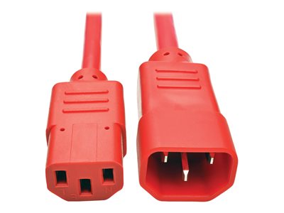 Tripp Lite 6ft Computer Power Extension Cord 10A 18 AWG C14 to C13 Red 6'