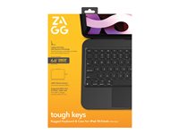 ZAGG Tough Keys - keyboard and folio case (case) - with trackpad - QWERTY - UK - black - B2B Input Device