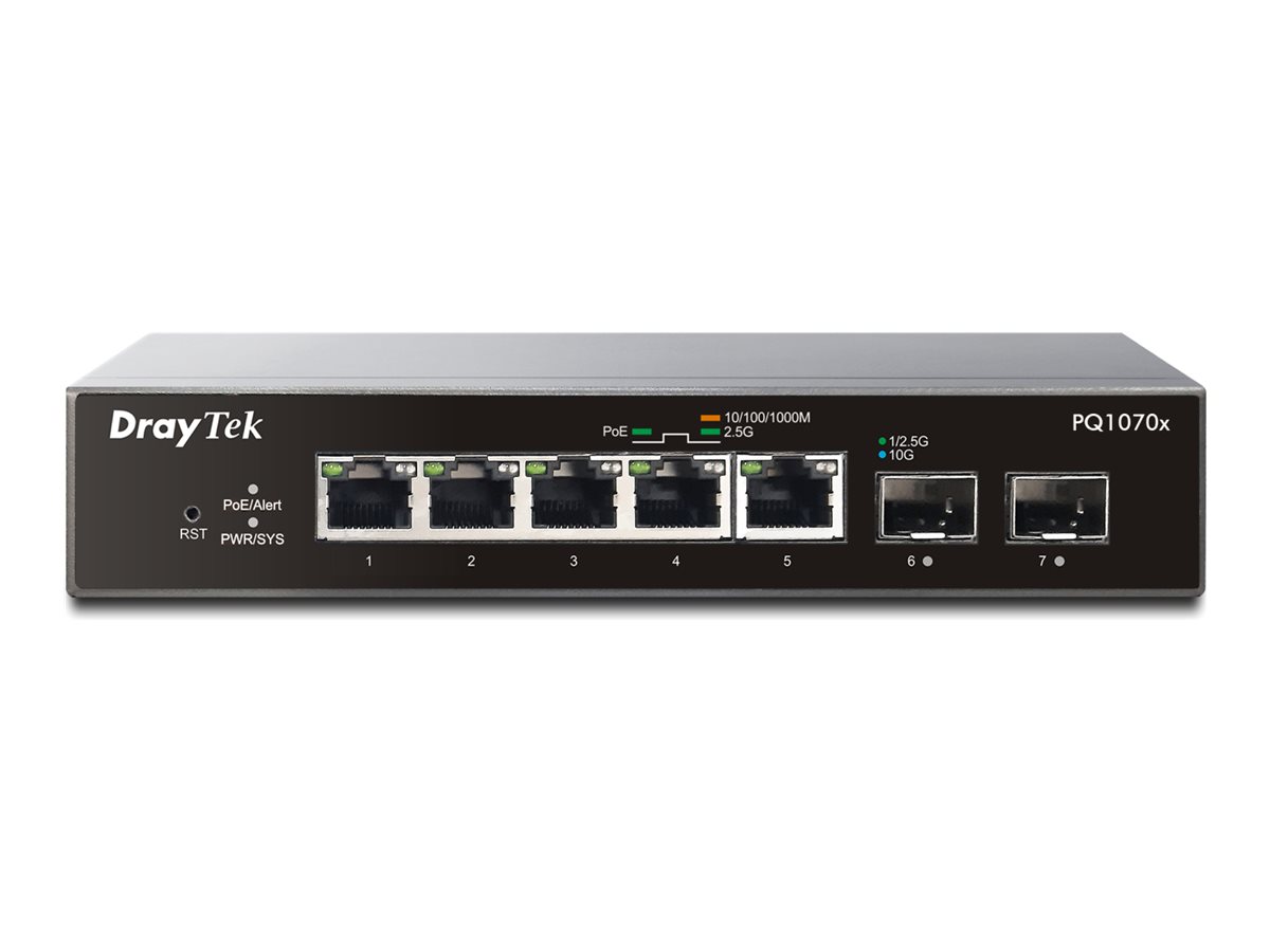 Draytek VigorSwitch PQ1070x switch 5 ports Product shot Front 79800