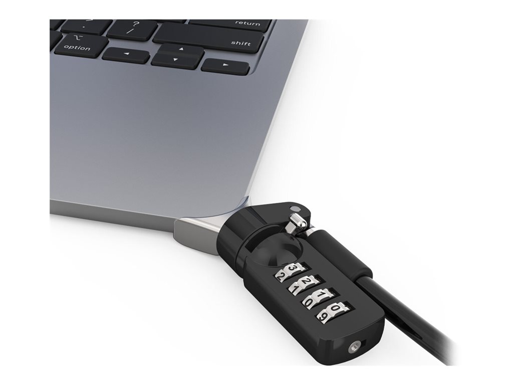 Compulocks Ledge Lock Adapter for MacBook Air 15" M2-M4 with Combination Cable Lock Silver