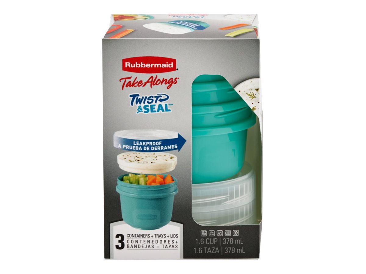 Rubbermaid TakeAlongs Food Storage Containers - Teal Splash - 3 x 378ml