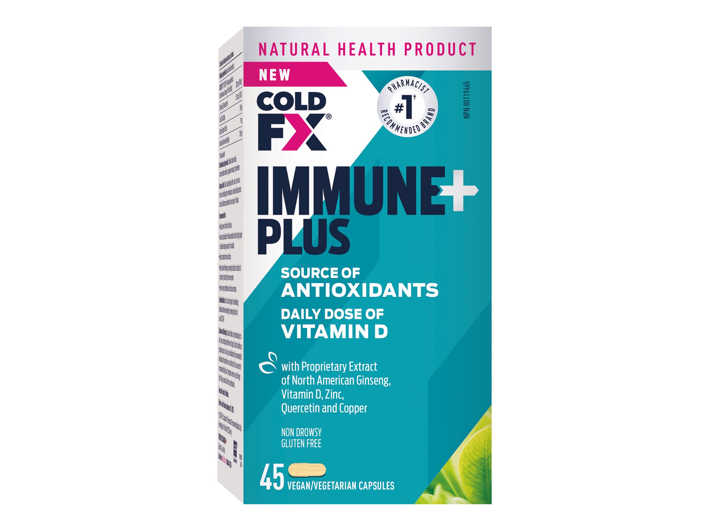 COLD-FX Immune+ Vegetarian Capsules - 45's