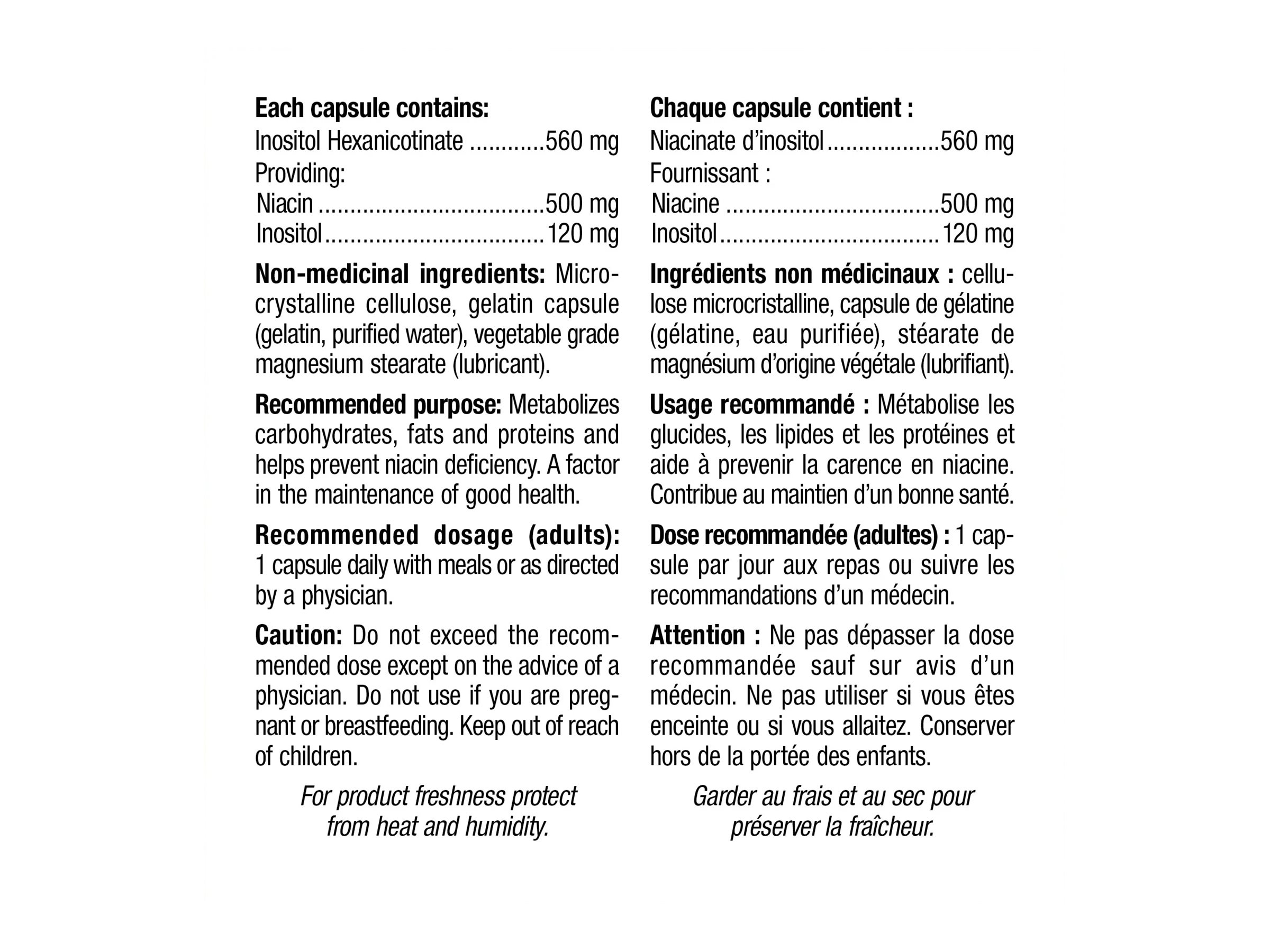 Webber Naturals No Flush Niacin Capsules - 500mg - 90s