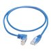 Tripp Lite Down-Angle Cat6 Gigabit Molded Slim UTP Ethernet Cable (RJ45 Right-Angle Down M to RJ45 M), Blue, 2 ft.