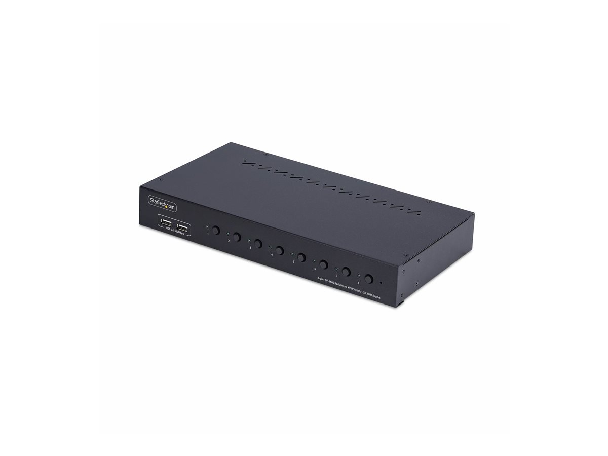 StarTech.com 8-Port DisplayPort KVM Switch w/1U Rack Mount Kit, 4K 60Hz - přepínač KVM - 8 porty - kompatibilní s TAA