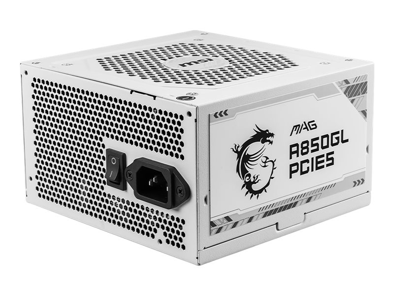 MSI MAG A850GL PCIE5 power supply 850 Product shot Back 78550