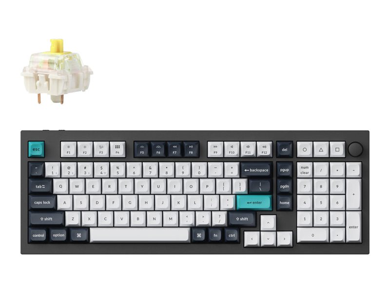 Keychron Q5 Max keyboard QMK/VIA custom mechanical fully assembled knob with LED battery Product shot Front 79500