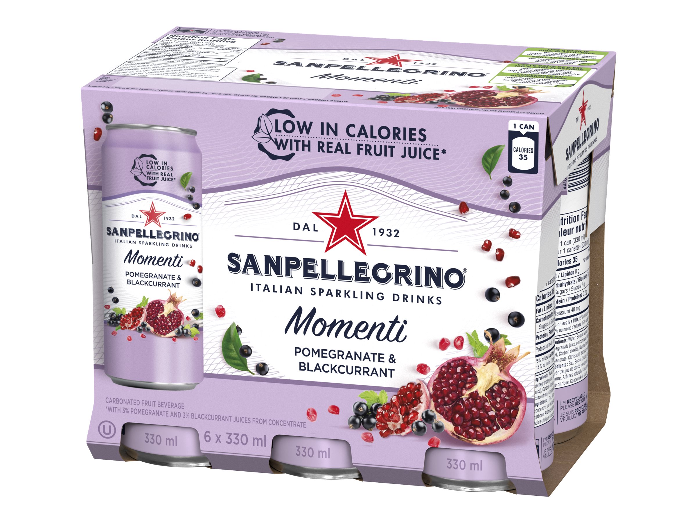 SANPELLEGRINO Momenti Sparkling Water - Pomegranate and Blackcurrant ...