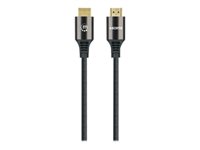 Manhattan HDMI Cable with Ethernet, 8K@60Hz (Ultra High Speed), 2m (Braided), Male to Male, Black, 4K@120Hz, Ultra HD 4k x 2k