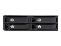 StarTech 4-Bay Backplane for U.2 Drives, Fits in a 5.25inch Bay, Quad-Bay Mobile Rack Enclosure for 2.5inch U.2 (SFF-8639) HDD/SSDs, Includes Mini-SAS HD Cables and Removeable Trays - Backplane with Fans (4U2525-SAS-BACKPLANE) - storage enclosure