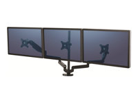 Fellowes Platinum Series Triple Arm - Mounting kit - for 3 monitors (adjustable arm) - aluminium - black - screen size: up to 27" - desk-mountable