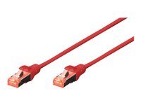 DIGITUS Professional CAT 6 Kabel med afskærmning med folie og kobberfletning (SFTP 1m Patchkabel Rød RAL 3020