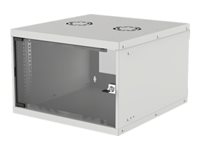Intellinet Network Cabinet, Wall Mount (Basic), 6U, Usable Depth 340mm/Width 485mm, Grey, Flatpack, Max 50kg, Glass Door, 19"