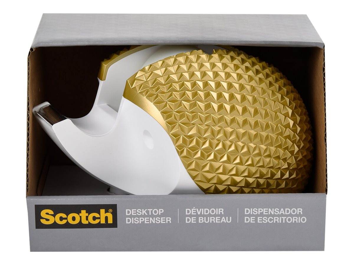 Scotch Designer Hedgehog Desktop Tape Dispenser - 19mm - Gold/White - C47-HEDGEHOG-G