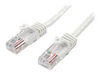 StarTech.com Cat5e Ethernet Cable - 6 ft - White- Patch Cable - Snagless Cat5e Cable - Short Network Cable - Ethernet Cord - Cat 5e Cable - 6ft