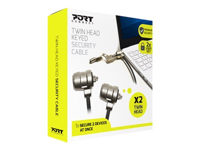 PORT TWIN HEAD KEYED SECURITY CABLE