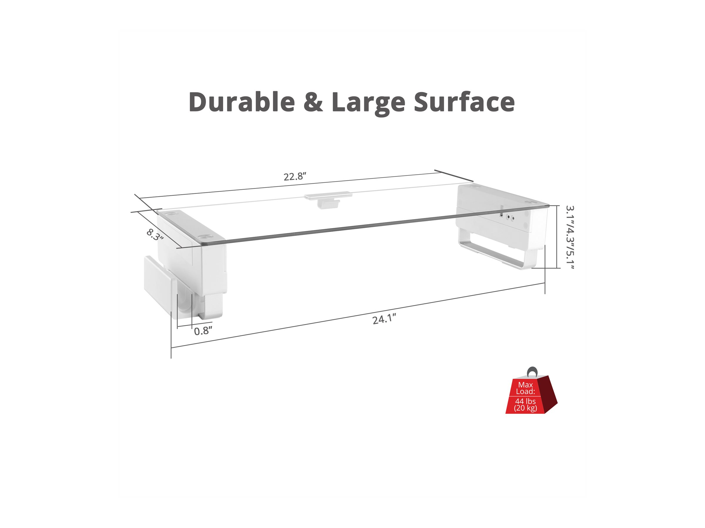 SIIG Tempered Glass Surface Smart Stand with USB and Audio Ports