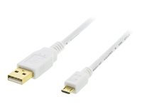 DELTACO USB 2.0 USB-kabel 1m Hvid