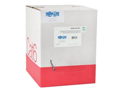 Tripp Lite 1000FT Plenum CMP Cat 6 Solid UTP Bulk Cable Gray 1000'
