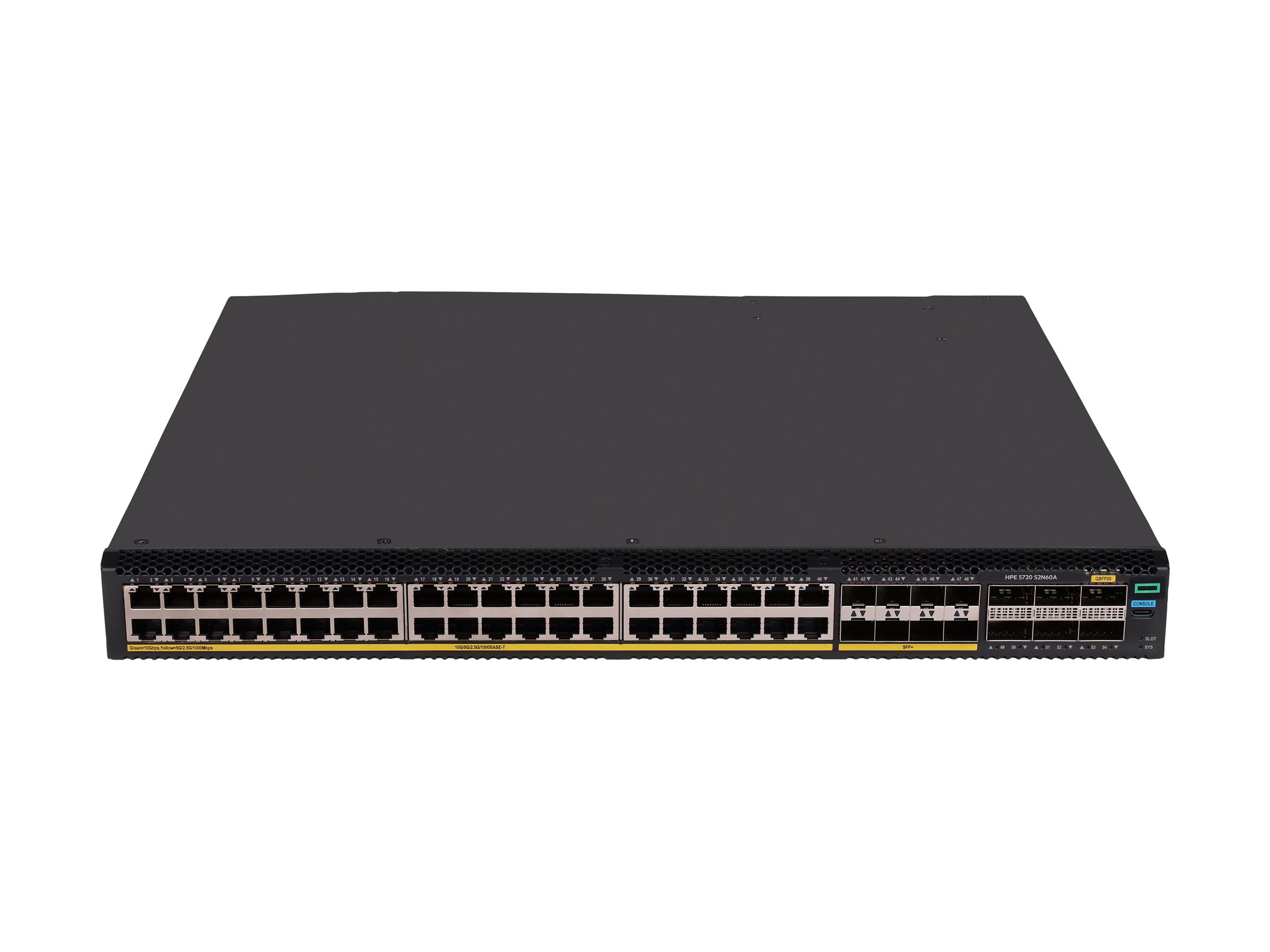 HPE Networking Comware 5720 40p 10GBASE-T 8p SFP+ 1G/10G 6p QSFP28 100G Switch
