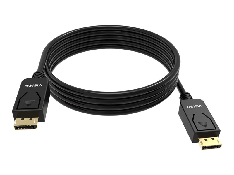 VISION Professional installationstaugliches DisplayPort-Kabel - 30 JAHRE GARANTIE - Version 1.2 4K - Gold-Steckverbinder - unterstützt 1 Mbit/s bidirektionales AUX-Kanal und Hotplug - DP (M) zu DP (M) - Außendurchmesser 7,3 mm - 28 AWG - 3 m - Schwar
