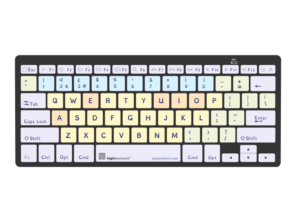 LogicKeyboard Dyslexie - keyboard - Mac - 60% mini - QWERTY - English - Europe - black Input Device