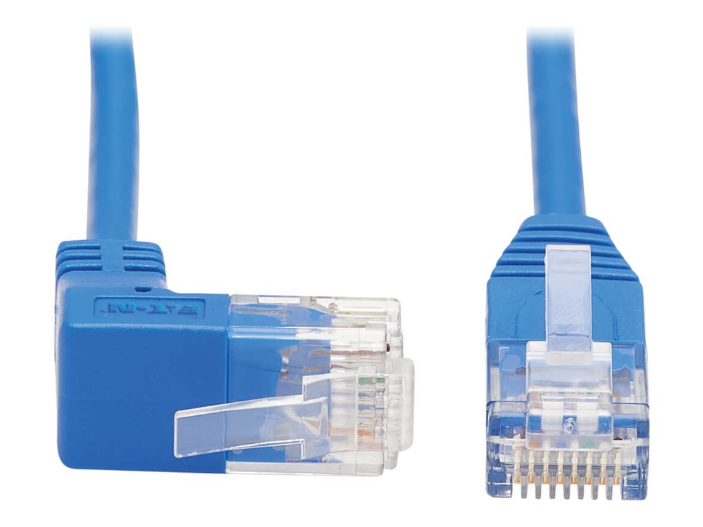 Tripp Lite Up-Angle Cat6 Gigabit Molded Slim UTP Ethernet Cable (RJ45 Right-Angle Up M to RJ45 M), Blue, 5 ft.
