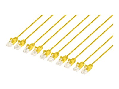 CAT6 U/UTP SLIM NETWORK PATCH CABLE, 14 FT., YELLOW, 10-PACK