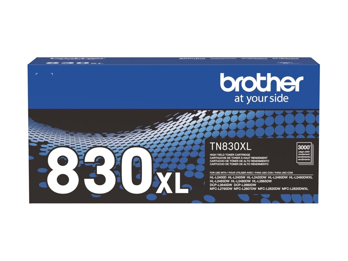 Brother High Yield Toner Cartridge - Black - TN830XL