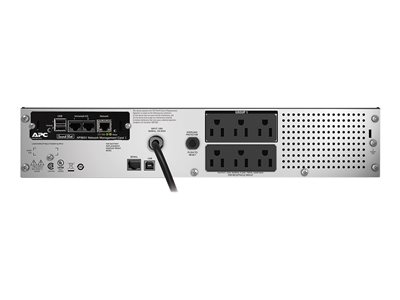 APC Smart-UPS 750VA LCD RM - UPS (rack-mountable) - AC 120 V - 500 Watt - 750 VA - Ethernet, RS-232, USB - output connectors: 6 - 2U - black - with APC UPS Network Management Card - not sold in CO, VT and WA - for P/N: AR4024SPX432, NBWL0356A, SCL500RM1UC, SCL500RM1UNC, SMTL1000RM2UC, SMTL750RM2UC