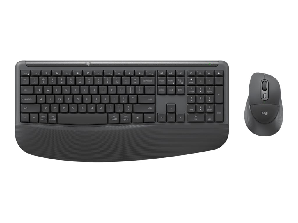 Logitech Signature Comfort Plus Combo MK880 for Business, keyboard and mouse set full size, with LED battery level indicator, QWERTY, US English, graphite Input Device