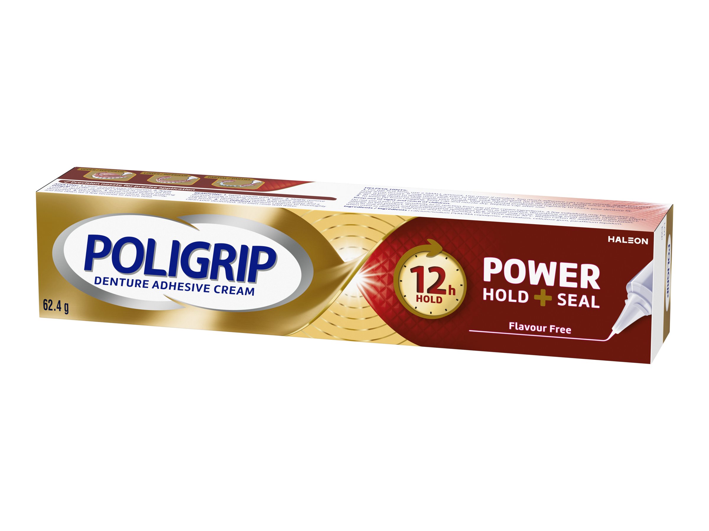 POLIGRIP Power Hold+Seal Denture Adhesive Cream - 62.4g