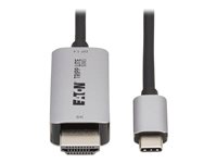 Eaton Tripp Lite Series USB-C to HDMI Active Adapter Cable M/M 8K60 Hz 4K 144Hz HDR 4:4:4 HDCP 2.3 Black 6ft Videoadapterkabel Sort Sølv