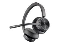 Poly Voyager 4320-M - Voyager 4300 UC series - headset - on-ear - Bluetooth - wireless, wired - USB-C - black - Zoom Certified, Certified for Microsoft Teams
